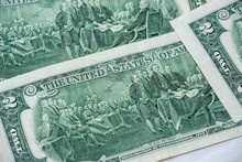 Financial Background - 2 US Dollars On The Reverse Side