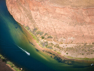 Poster - Boat on the Colorado River at Horseshoe Bend, Arizona, USA