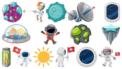 Wall Mural - Set of isolated fantasy space objects