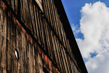 Canvas Print - Closeup of a wooden house