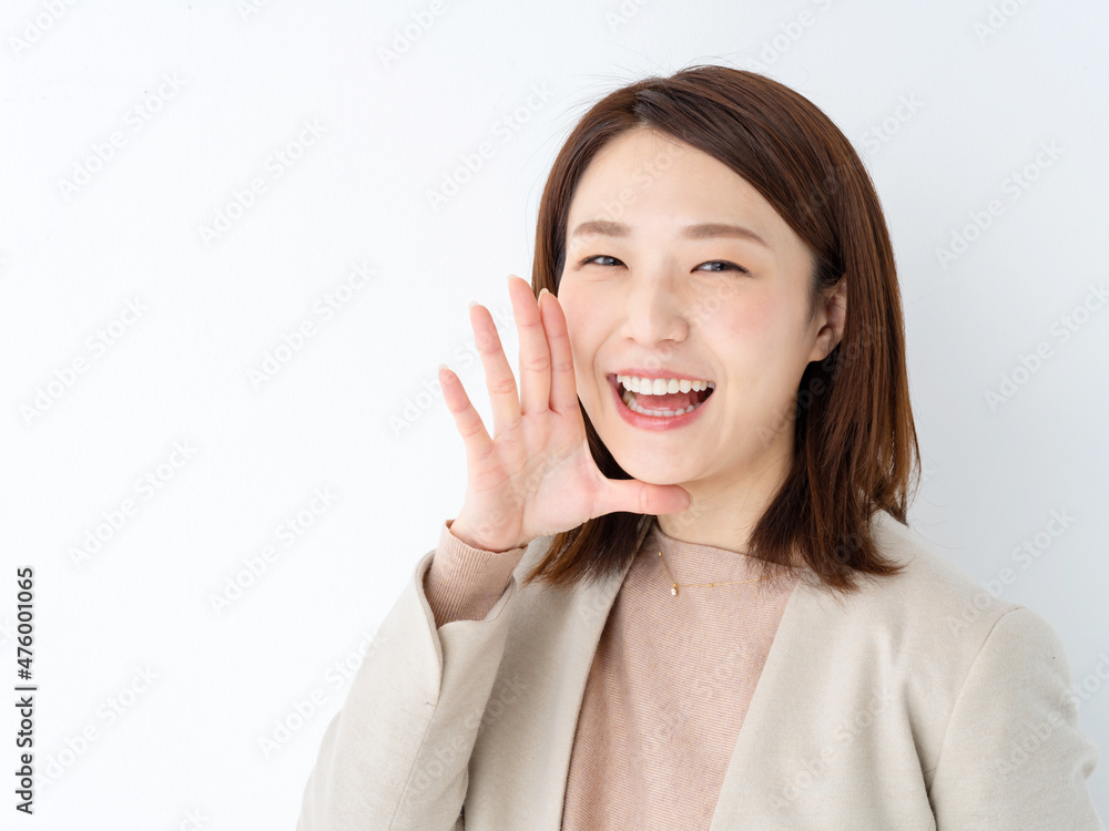応援　女性 ビジネス・応援・女性 Stock Photo | Adobe Stock