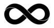 Infinity sign made with mobius strip. Stylized endess symbol. Tattoo flat design illustration.
