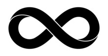Infinity Sign Made With Mobius Strip. Stylized Endess Symbol. Tattoo Flat Design Illustration.