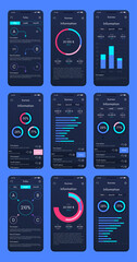 Vector graphics infographics with mobile phone. Template for creating mobile applications, workflow layout, diagram, banner, web design, business reports