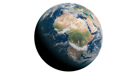 Wall Mural - planet earth with clouds. white background. africa and part of asia and europe. elements of this ima