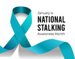 National Stalking Awareness Month. Illustration on white
