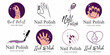 Nail polish icon set logo design template