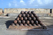 Cannonballs in the courtyard of Castillo del Morro, San Juan, Puerto Rico