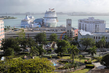 View Of The Harbor In Viejo San Juan From The Top, Puerto Rico