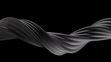 Modern Background With Twisted Black And White Shape. 3d Render Of Extruded Deformed In Helix
