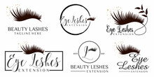 Beauty Eyelashes Icon Set Logo With Creative Modern Concept