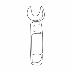 Wall Mural - Continuous one simple single line drawing of opener icon in silhouette on a white background. Linear stylized.