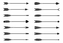 Bow Arrows Set, Hipster Arrows, Vintage Arrow Vector Collection Set