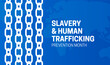 Slavery and Human Trafficking Prevention Month Background Illustration Banner with Chains