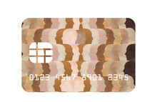 Pattern Of A Group Of Diverse People With Different Skin Tones Making Up A Multicultural Card.
