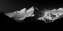 Panoramic Shot Of Snowcapped Maroon Bells Mountain Against Sky