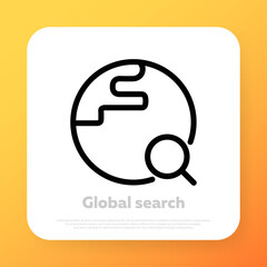 Wall Mural - global search icon. web browser search. vector line icon for business and advertising