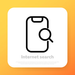 Wall Mural - internet search icon. web browser search. vector line icon for business and advertising