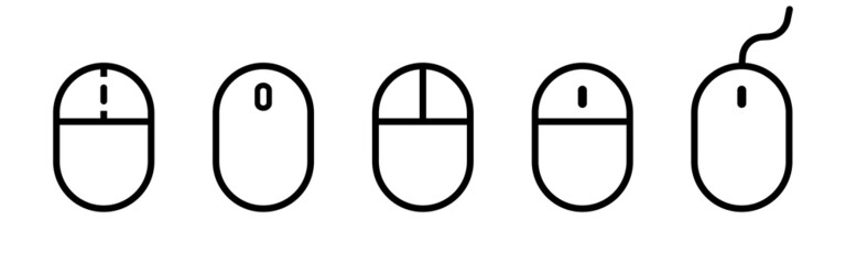 Computer mouse icon set. Cursor icon set. Hand cursor sign. Computer mouse pointer. Cursor symbol for your web site design, logo, app, UI. Vector line icon for Business and Advertising