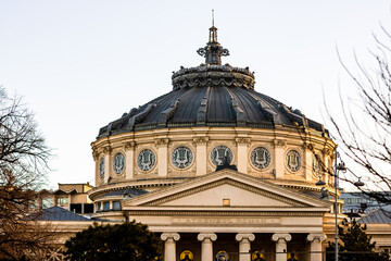 Wall Mural - Natural shot of the romanian athenaeum in the center of bucharest capital of romania