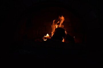 Sticker - Flame glowing in the fireplace