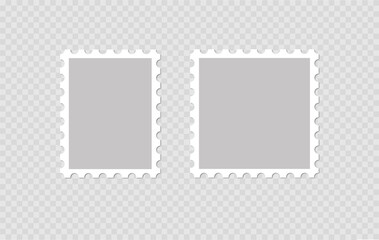 Poster - Blank postage stamp. Clean postage stamp template. Postage icon. Vector white postage.