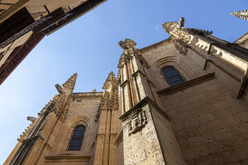 Wall Mural - Low angle of the Segovia Cathedral in Spain