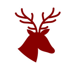 Wall Mural - reindeer head shape icon.