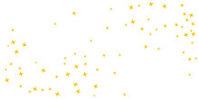 Abstract Star Pattern. Yellow Xmas Confetti Background In Vector Flat