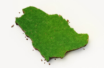 Poster - 3D illustration of the map with grass and ground texture