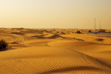 Sand Dunes. Orange Desert Sand Landscape