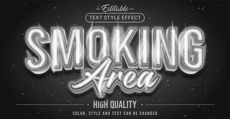 Leinwandbilder - Editable text style effect - Smoking Area text style theme.