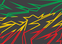 Abstract Background With Sharp And Jagged Line Pattern And With Jamaican Color Theme