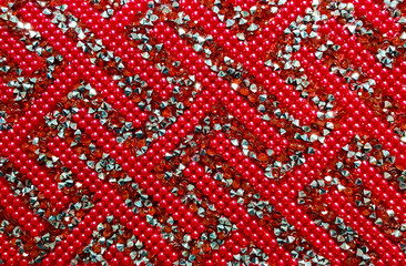 Wall Mural - Decorative pattern of rhinestones with beads