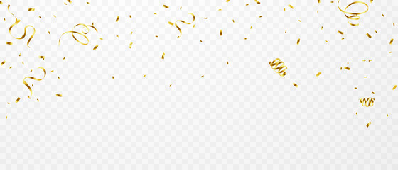Wall Mural - Celebration background template with confetti and gold ribbons. luxury greeting rich card.