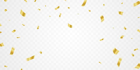 Wall Mural - Celebration background template with confetti and gold ribbons. luxury greeting rich card.