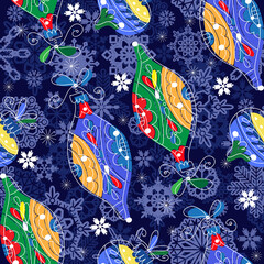 Wall Mural - Christmas ball toy pattern 12