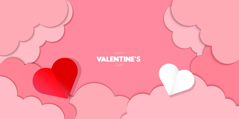 Wall Mural - Happy Valentine Day Banner Template