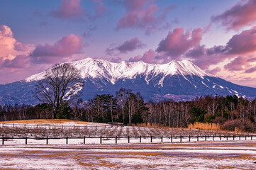 Poster - 木曽の御嶽山  雪景色