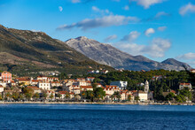 Blue Sky Over Cavtat. Well Known Tourist Destination Near Dubrovnik.