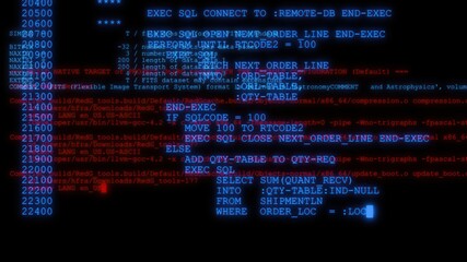3d illustration - Hacker code running down a computer screen terminal