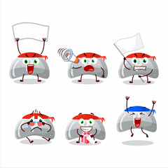 Sticker - Mascot design style of curve white gummy candy character as an attractive supporter