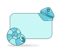 Blank Note Board With Captain Cap And Seashell Vector Illustration