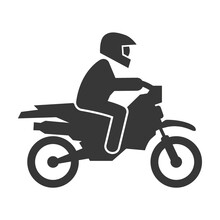 Motocross Bike Rider On Action - Icon Vector Illustration