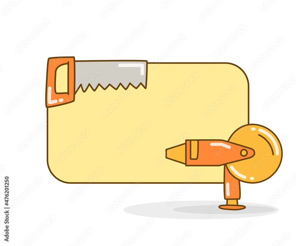 blank note board with saw vector illustration Stock Vector | Adobe Stock