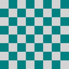 Checkerboard 8 By 8. Teal And Light Grey Colors Of Checkerboard. Chessboard, Checkerboard Texture. Squares Pattern. Background.