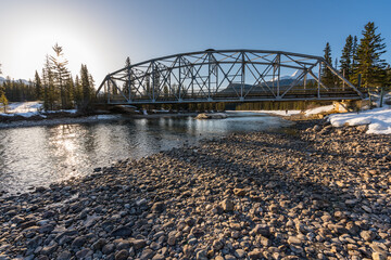 Wall Mural - Castle Junction Bridge with Castle Mountain in the background, Banff, Canada