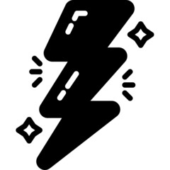 Poster - bolt solid line icon