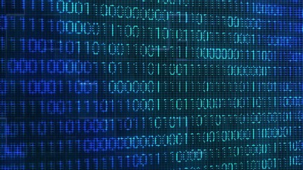 4K Digital Binary Code Random Number Grid Technology Background
