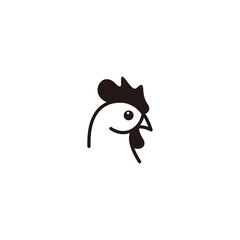 Wall Mural - simple cute rooster head icon design, chicken head symbol vector